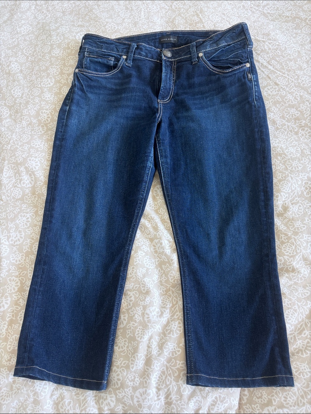 Silver Jeans Dark Blue Cropped Capri Jeans